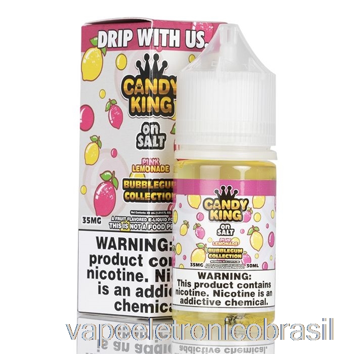 Vape Recarregável Coleção Pink Lemonade Bubblegum - Candy King On Salt - 30ml 35mg